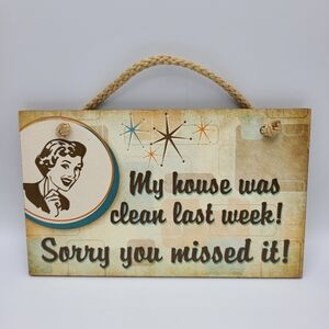 Vintage Retro Design Laundry Room Kitchen Wood Wall Decor Hanging Sign Funny